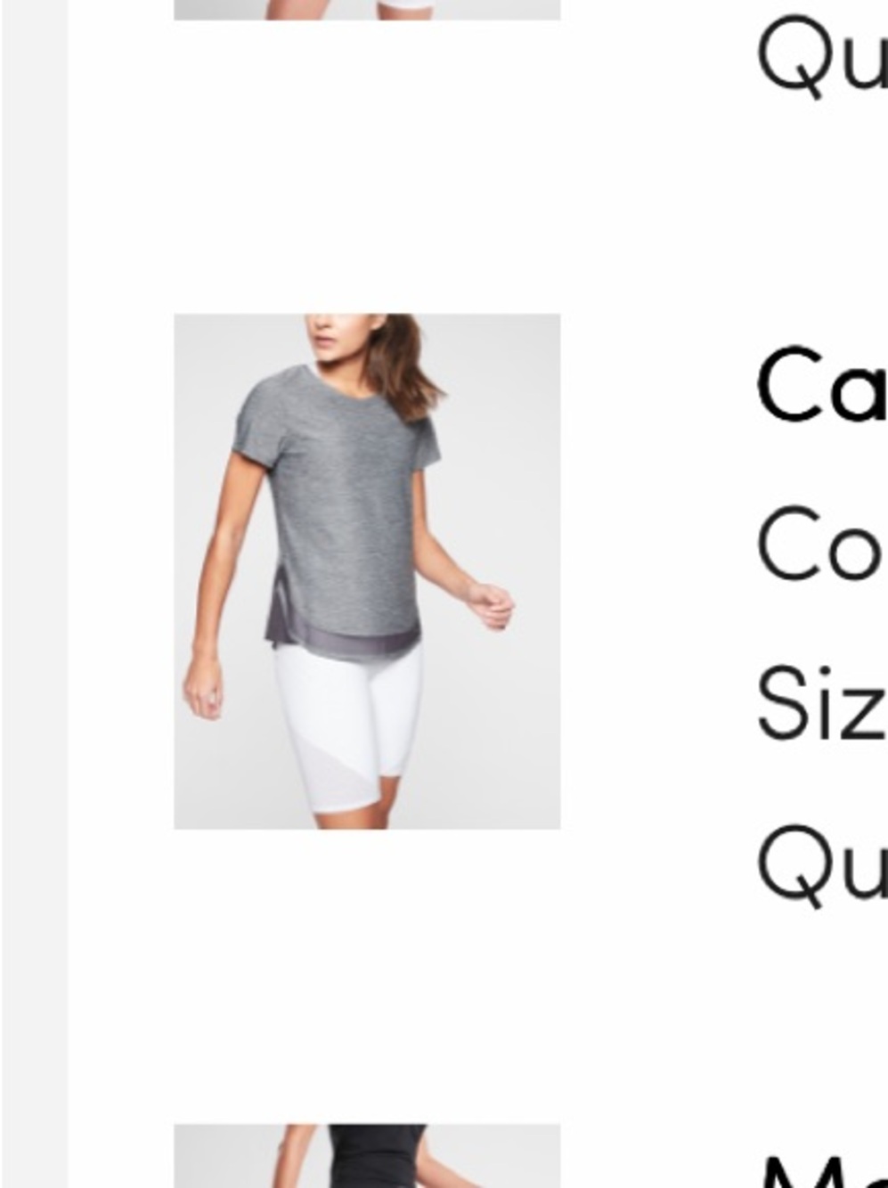 Athleta Cadence Heather Tee - Grey Heather